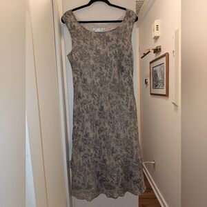Maggy London Gray Floral Midi Sheath Dress